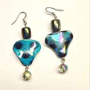 Blue Beaded Earrings
